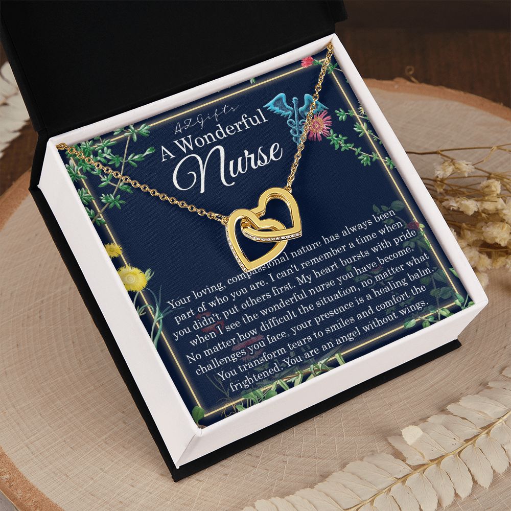 A Wonderful Nurse Interlocking Hearts Necklace