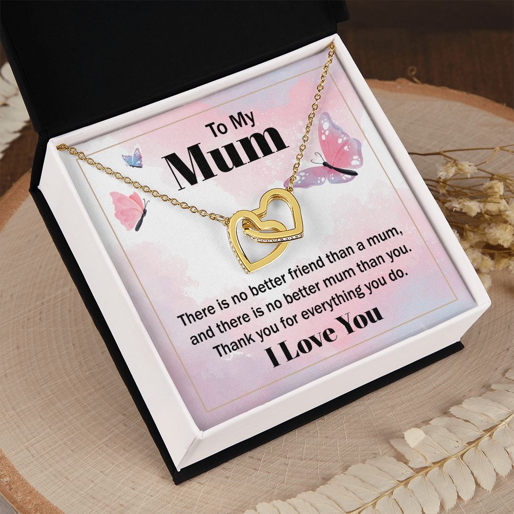 Mom Necklace Gifts for Mom from Daughter to Mom Gifts for Mothers Day from Daughter, To My Mom Necklace from Daughter to Mom Birthday Gifts Necklace with Message Card and Gift Box19 Interlocking Hearts Necklace
