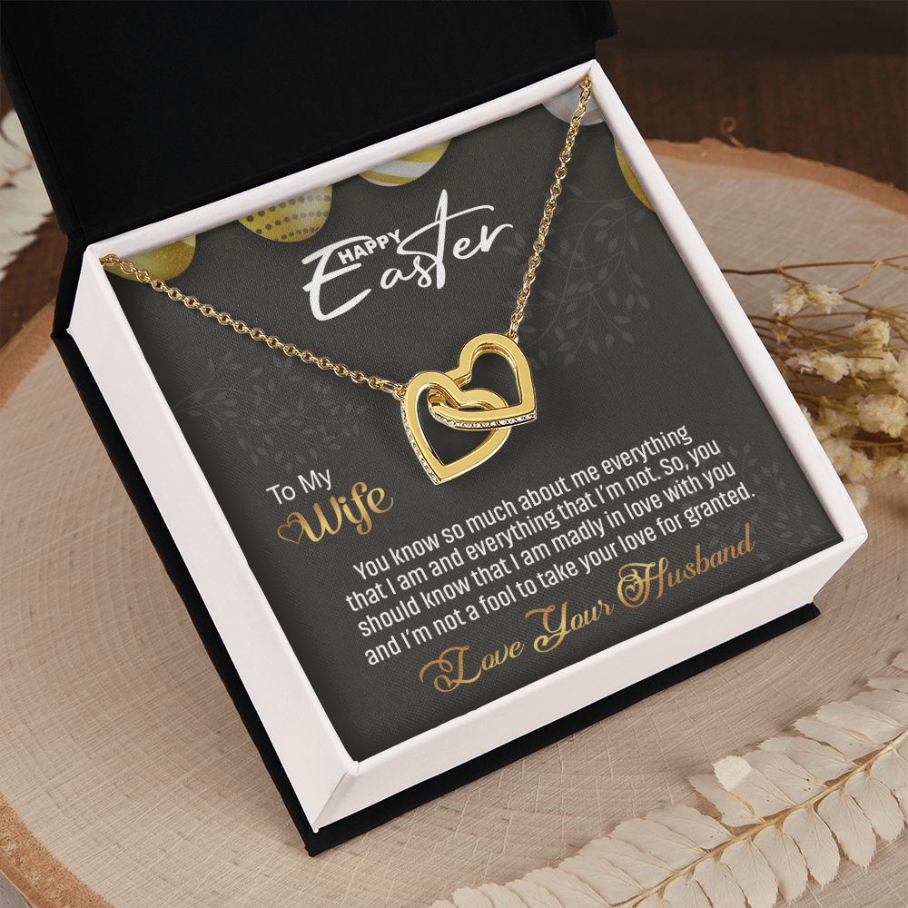 To my Wife Love Knot Necklace, Easter Gift for Wife Necklace, Easter Necklace Interlocking Hearts Necklace