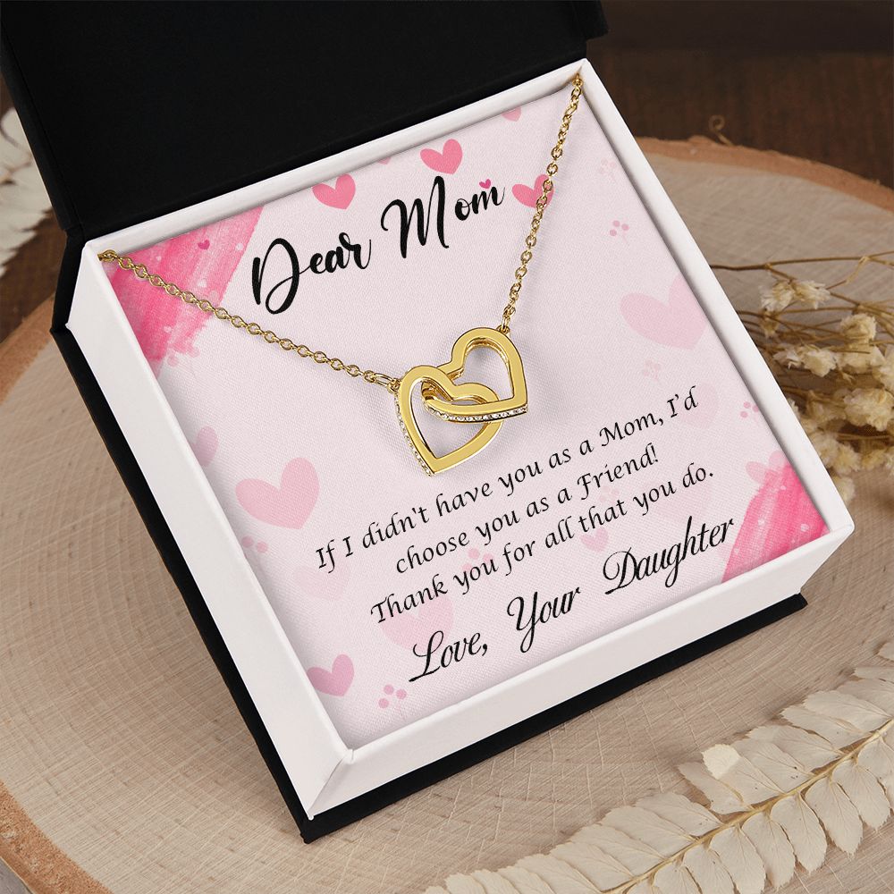 To My Mom Necklace, Gift For Mom, Mother's Day Gift from Daughter, Mom Jewelry Gift for Mothers Day, Birthday Gift for Mother, Moms Gift from Daughter Son, Necklace for Mom Mother 10 Interlocking Hearts Necklace