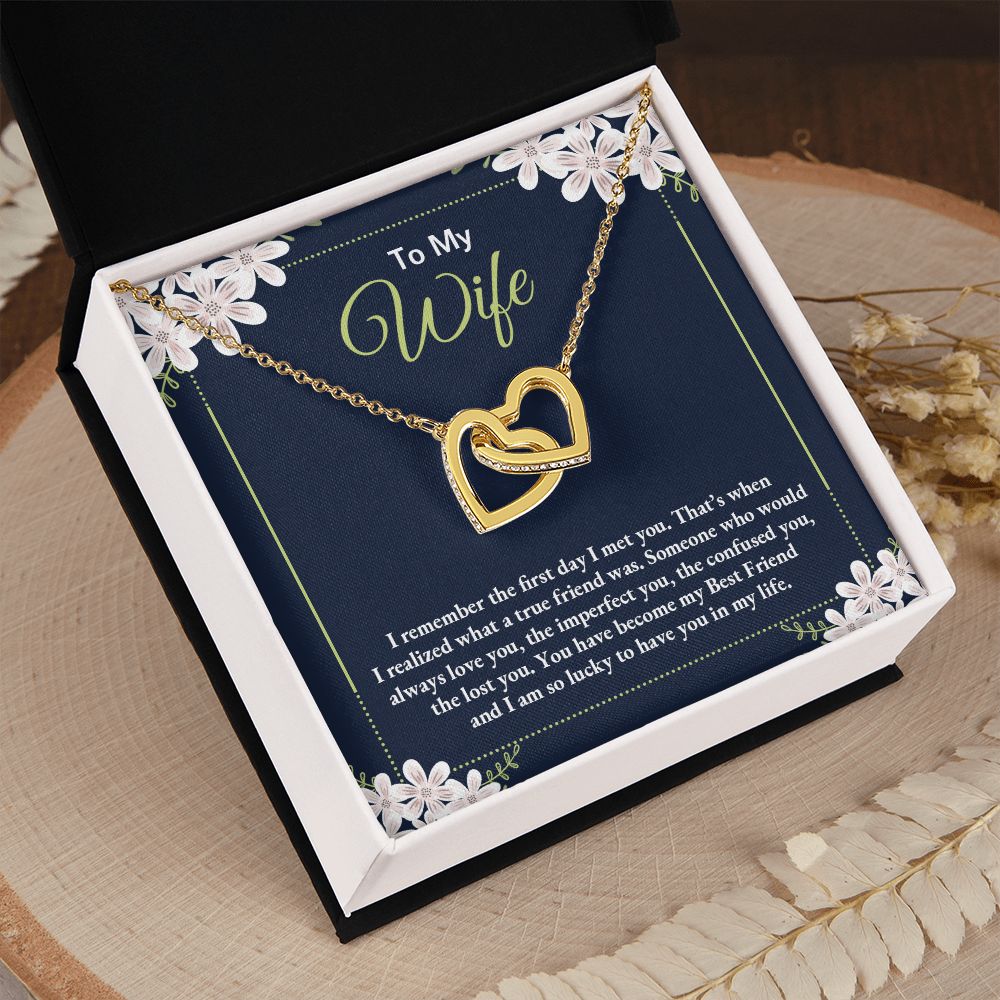 To My Wife Necklace Gift Alluring Beauty Necklace Birthday Gifts for Daughter 175146937086 Interlocking Hearts Necklace