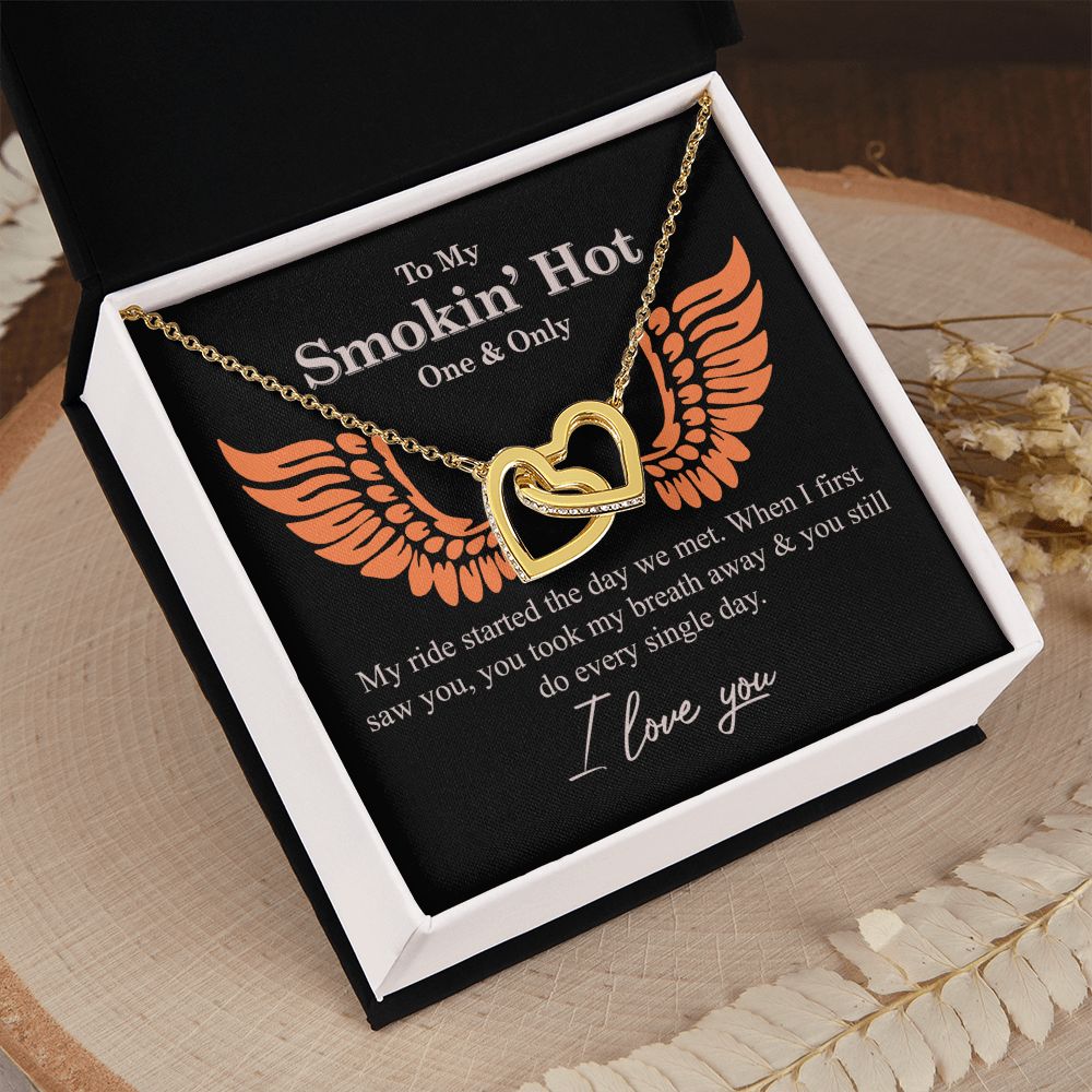To My Smokin' Hot Necklace Gift One And Only - My Ride Started Alluring Necklace Interlocking Hearts Necklace