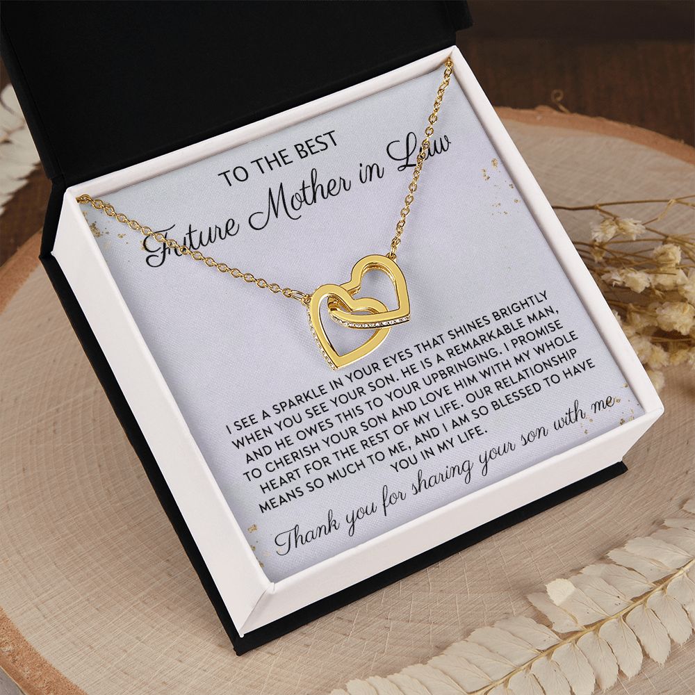 Gift to MIL Mother of the Groom Gift From Bride Wedding Gift Pendants from Bride Gifts for Mom Mother of the Bride Necklace Unique Groom Mom Interlocking Hearts Necklace