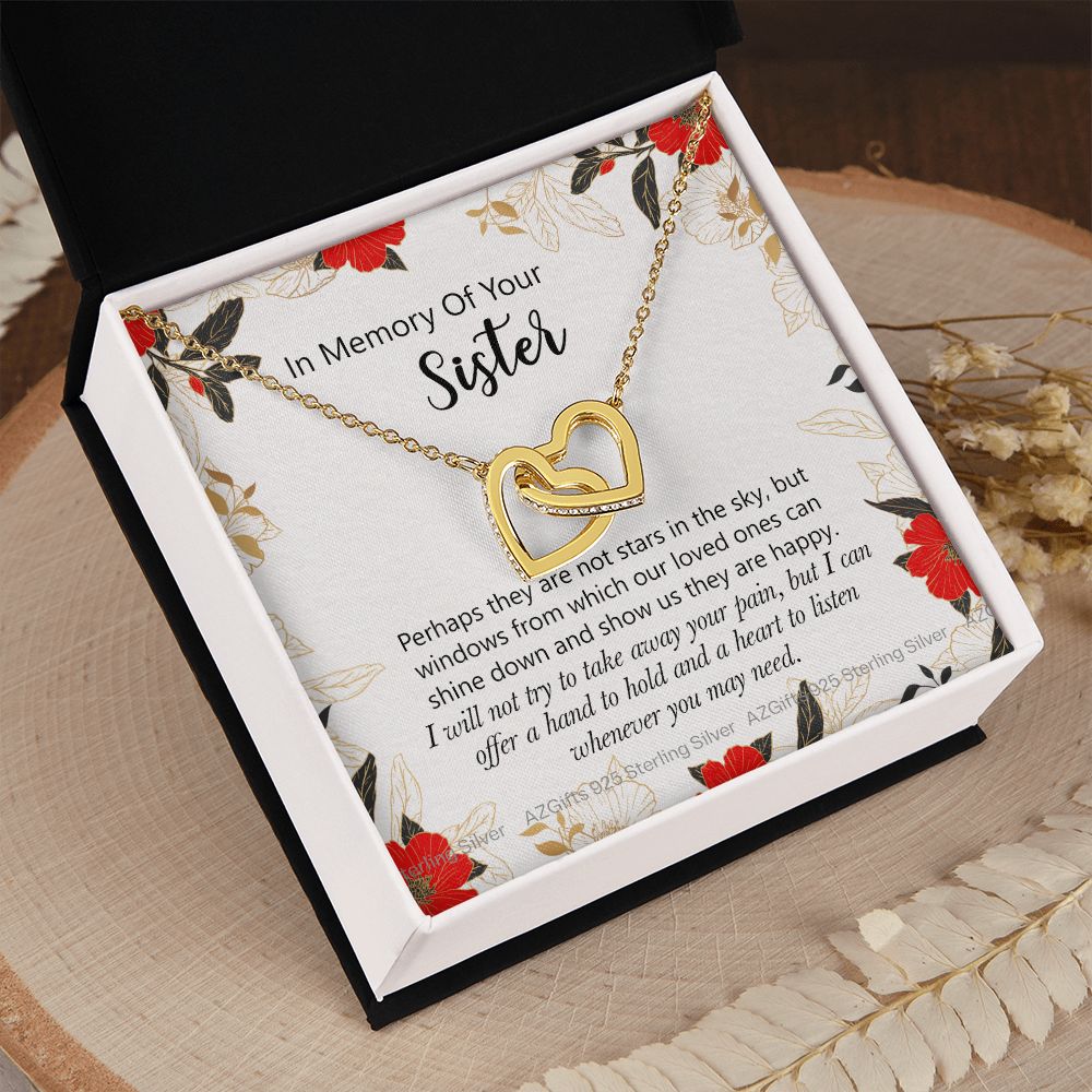In Memory Of Your Sister Gift, Sympathy Loss Of Sister, Memorial Gift For Loss Of Sister , Sympathy Gift Loss Of A Sister, Loss Of A Sister Interlocking Hearts Necklace