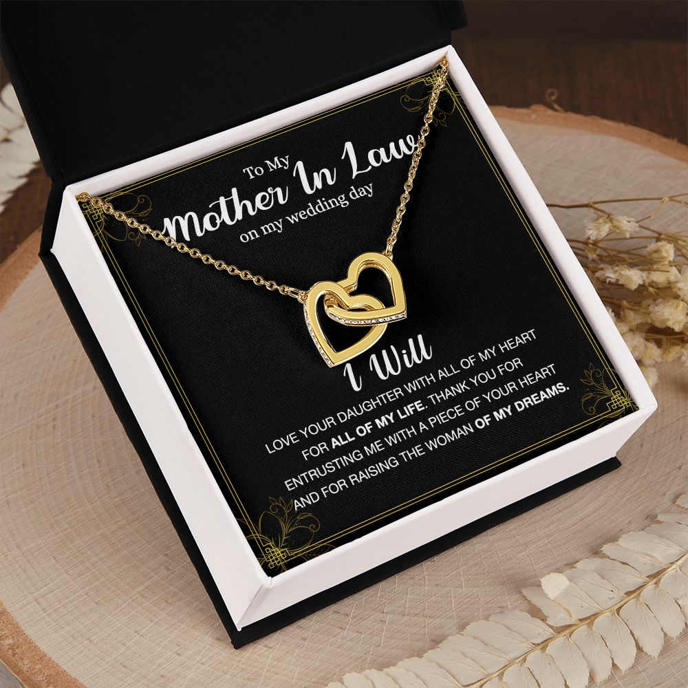 Mother Of The Bride Gift From Groom, Mother In Law Gift on Wedding Day from Groom, Gifts for Mother of the Bride, Future Mother-In-Law Interlocking Hearts Necklace