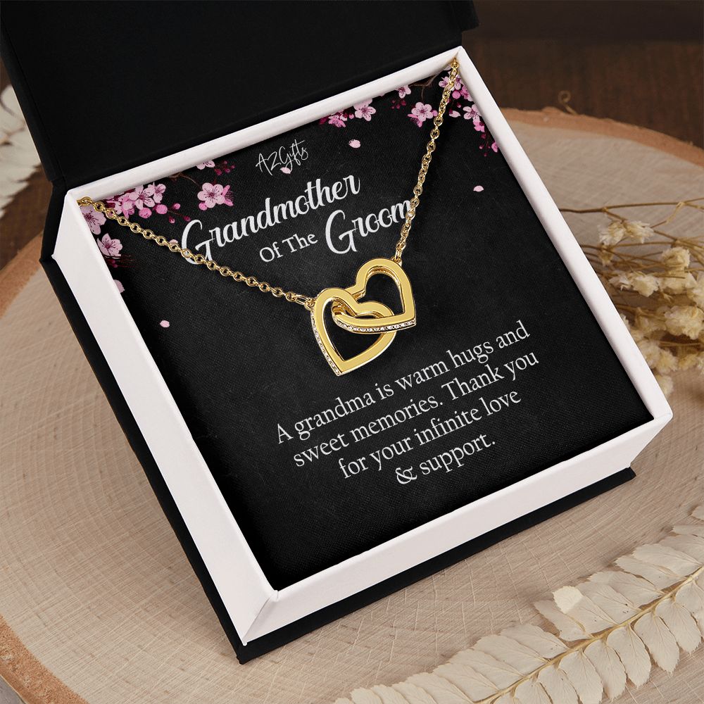 To My Grandmother Necklace, Gift for Grandmother Necklace, Mothers Day Gift For Grandma Nana, Grandma Jewelry From Grandchildren GrandKids , Jewelry Box Gift For Grandma Grandmother Interlocking Hearts Necklace
