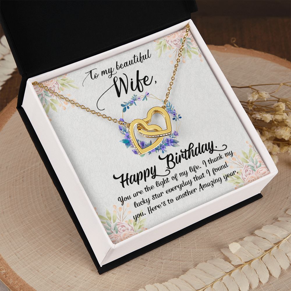 To My Beautiful Wife Necklace, Wedding Anniversary Jewelry For Women, Necklace For Wife from Husband, Gifts For Wife Birthday Gifts Necklace, Jewelry With Message Card In A Gift Box