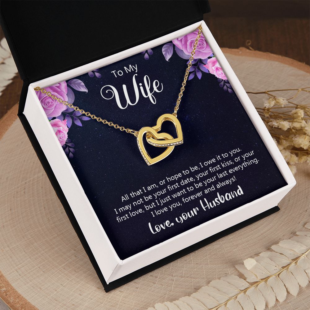 Birthday Gifts For Wife, Necklace Gifts For Wife From Husband, To My Wife Jewelry For Women , To My Wife Necklace  from Husband Wedding Anniversary Present For Wife, Beautiful Wife Jewelry Christmas31 Interlocking Hearts Necklace