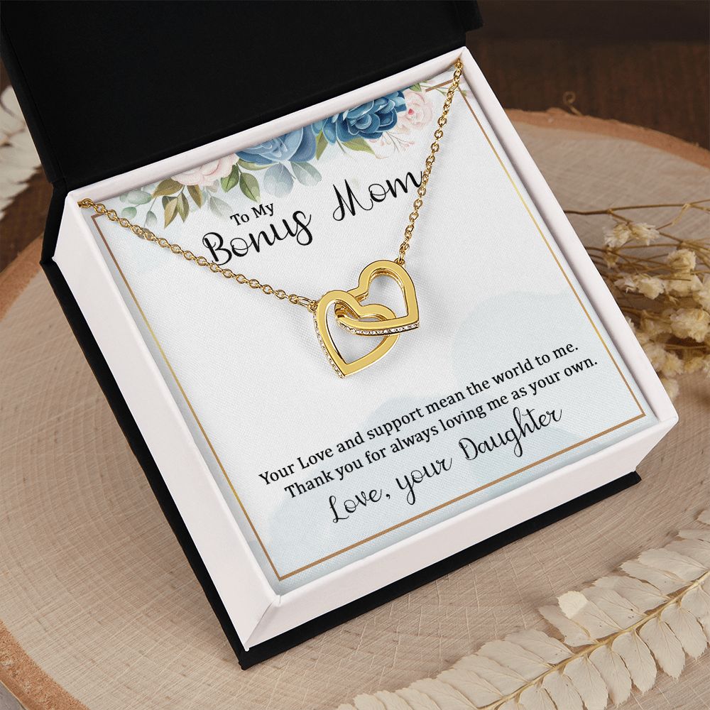 Mother Daughter Necklace as Daughter Gift from Mom, Mom Necklace as Christmas Gift for Mom from Son, Birthday Gift for Mother in Law Necklace, Bonus Mom Gifts for Step Mom Necklace6 Interlocking Hearts Necklace