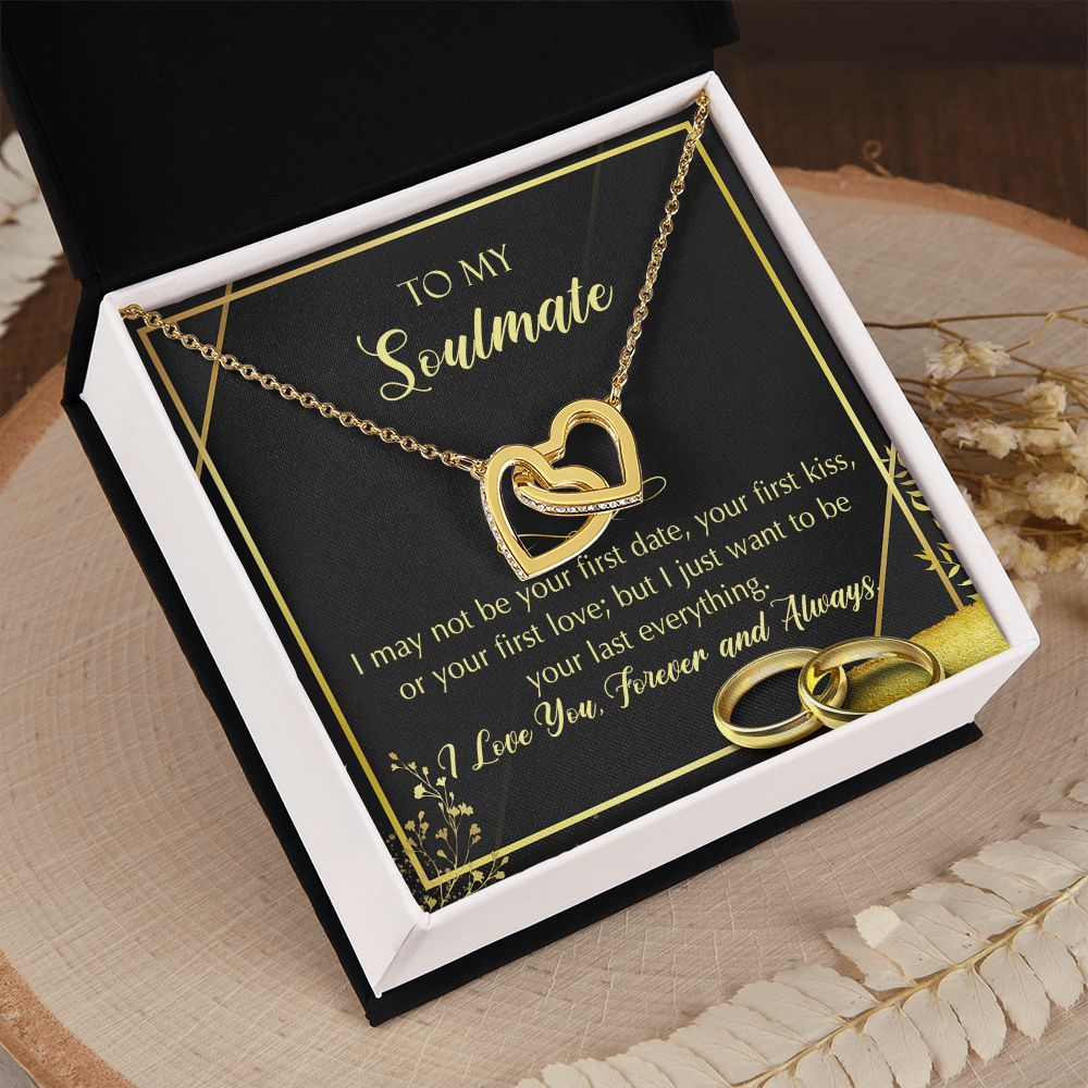 To My Soulmate Necklace for Women Birthday Christmas Jewelry Gifts For My Wife with Message Card Box Personalized Gift Present Pendant for Future Wife Soulmate Girlfriend Love 28 Interlocking Hearts Necklace