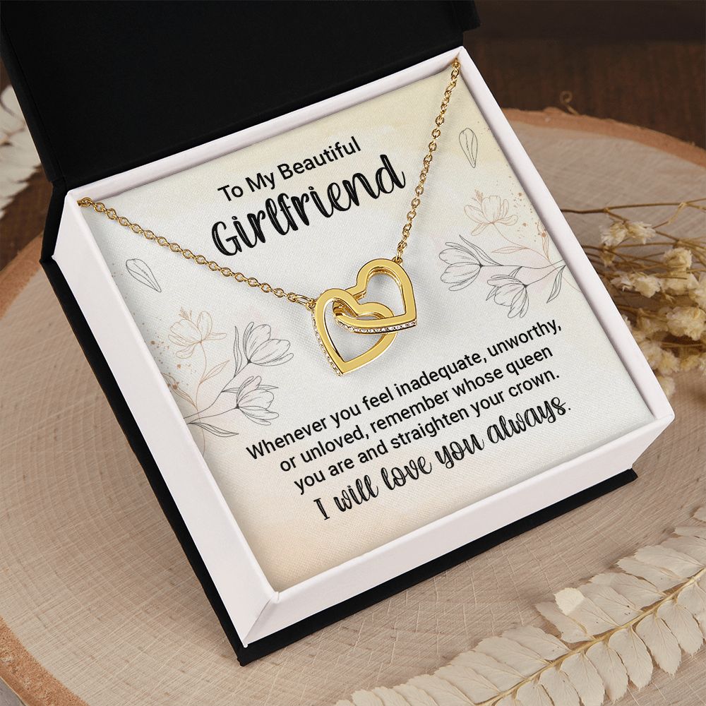 To My Girlfriend Necklace from Boyfriend To My Future Wife Necklace Jewelry For Girlfriend Gift For Girlfriend Gift for Her Romantic Birthday Valentines Day Gift For Girlfriend Gifts Necklaces Interlocking Hearts Necklace