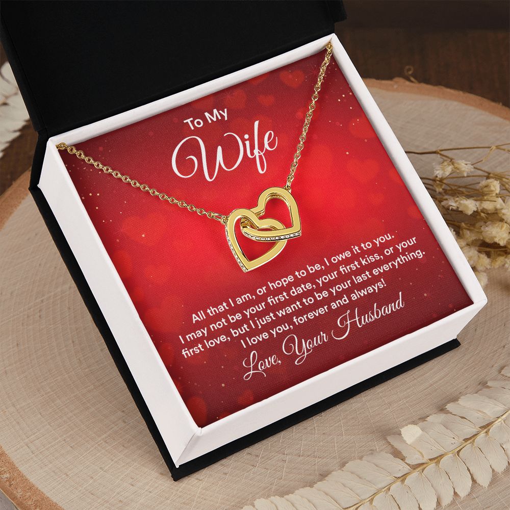 Birthday Gifts For Wife, Necklace Gifts For Wife From Husband, To My Wife Jewelry For Women , To My Wife Necklace  from Husband Wedding Anniversary Present For Wife, Beautiful Wife Jewelry Christmas30 Interlocking Hearts Necklace