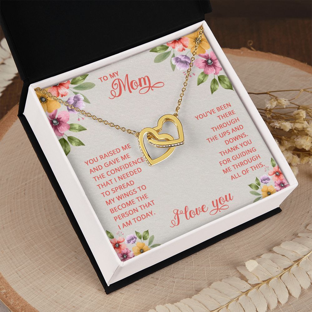 Mom Necklace Gifts for Mom from Daughter to Mom Gifts for Mothers Day from Daughter, To My Mom Necklace from Daughter to Mom Birthday Gifts Necklace with Message Card and Gift Box16 Interlocking Hearts Necklace