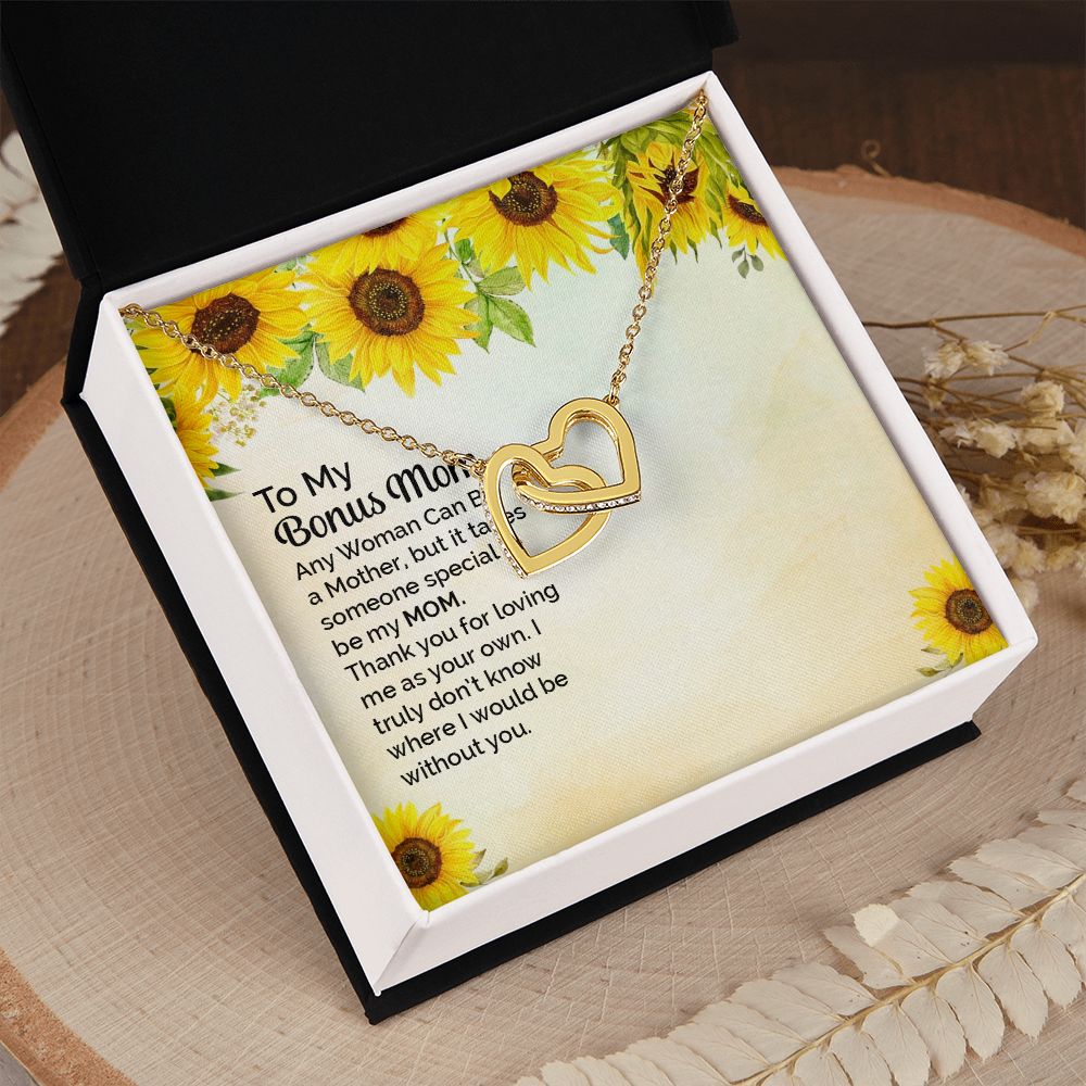 Mother Daughter Necklace as Daughter Gift from Mom, Mom Necklace as Christmas Gift for Mom from Son, Birthday Gift for Mother in Law Necklace, Bonus Mom Gifts for Step Mom Necklace3 Interlocking Hearts Necklace