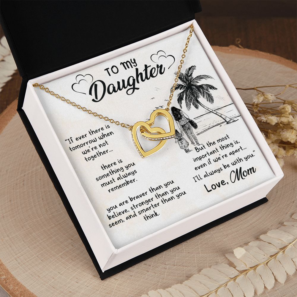 To My Daughter Sunset Necklace Pendant Gift From Mom Necklace The Most Important With Message Card Gift Box Gift For To Daughter, Daughter In Law On Birthday Anniversary Interlocking Hearts Necklace
