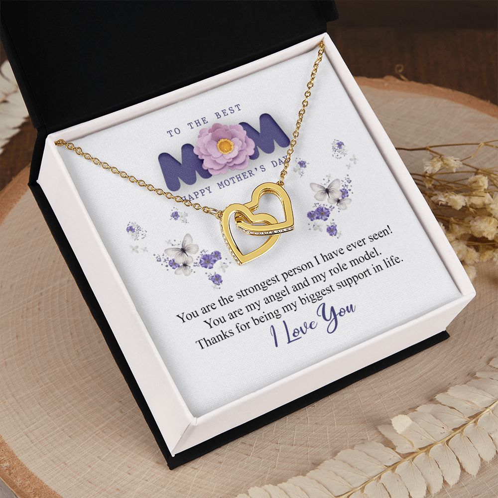 To The Best Mom Necklace, Best Mom Gifts, Mothers Day Gifts, Birthday Gift For Mom Interlocking Hearts Necklace