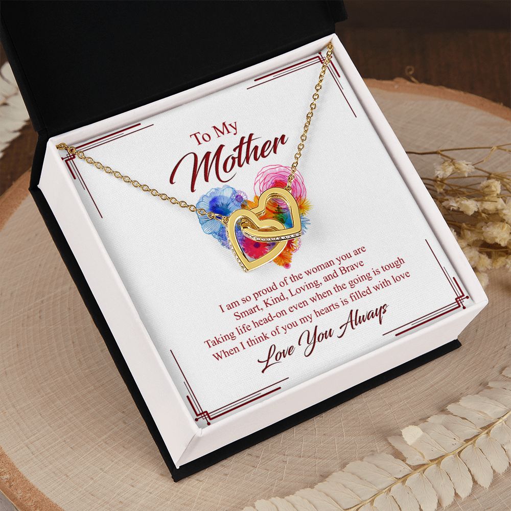 To My Mom Necklace, Gift For Mom, Mother's Day Gift from Daughter, Mom Jewelry Gift for Mothers Day, Birthday Gift for Mother, Moms Gift from Daughter Son, Necklace for Mom Mother 8 Interlocking Hearts Necklace