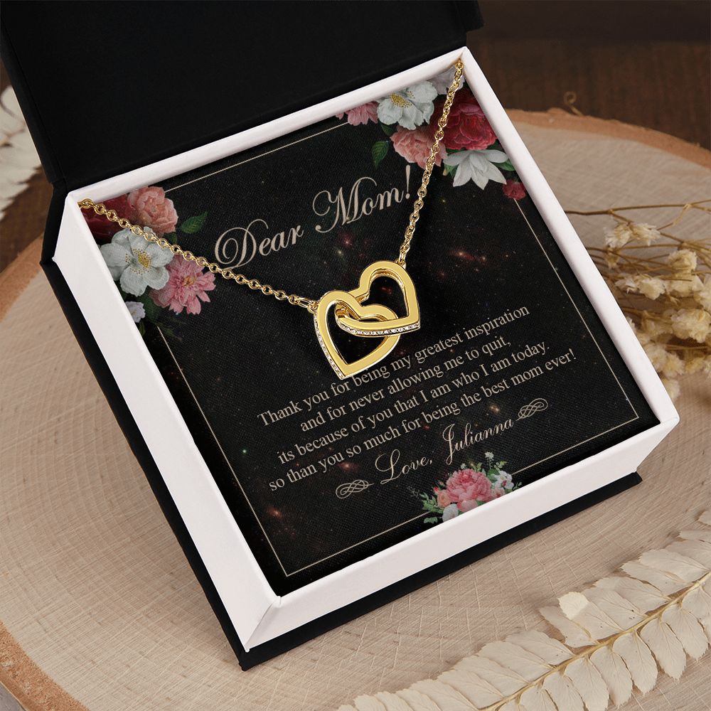 To My Mom Necklace, Gift For Mom On Mother's Day Thank You Mom Gifts From Kids Mom Julianna Interlocking Hearts Necklace
