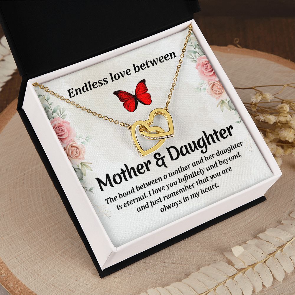 To My Mom Necklace, Gift For Mom, Mother's Day Gift from Daughter, Mom Jewelry Gift for Mothers Day, Birthday Gift for Mother, Moms Gift from Daughter Son, Necklace for Mom Mother 11 Interlocking Hearts Necklace