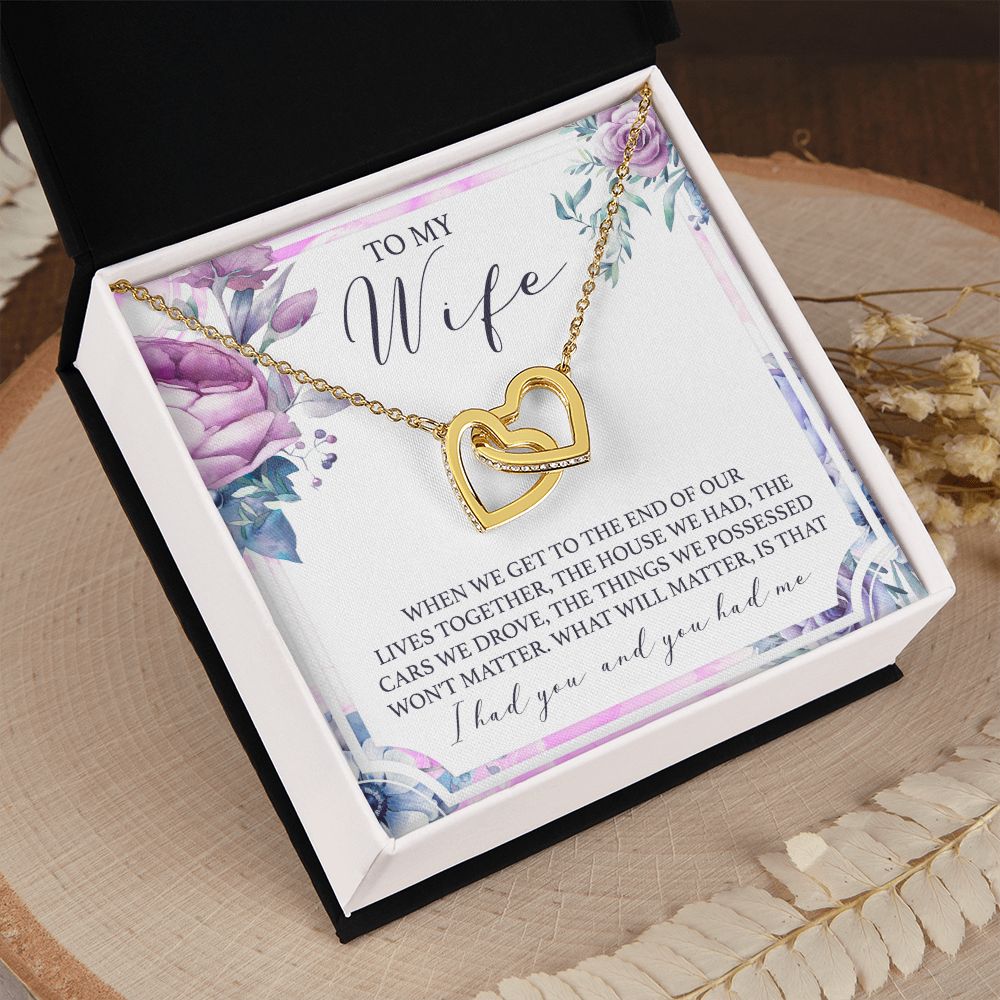 Birthday Gifts For Wife, Necklace Gifts For Wife From Husband, To My Wife Jewelry For Women , To My Wife Necklace  from Husband Wedding Anniversary Present For Wife, Beautiful Wife Jewelry Christmas 5 Interlocking Hearts Necklace