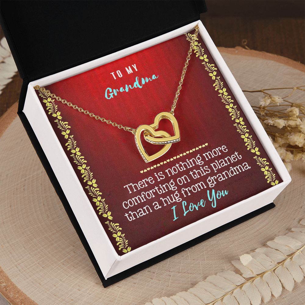 To My Grandma Necklace, Gift for Grandmother Necklace, Mothers Day Gift For Grandma Nana, Grandma Jewelry From Grandchildren GrandKids , Jewelry Box Gift For Grandma Grandmother20 Interlocking Hearts Necklace