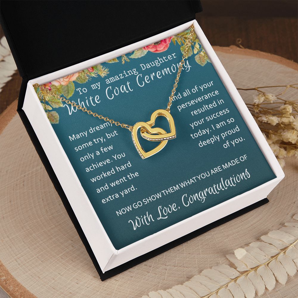 White Coat Ceremony Gift Necklace Medical School Graduation Student Ceremony New Doctor Graduation Gift For Doctor Residency Gifts Necklace For Girl, Pendant For for Her Daughter Sister Interlocking Hearts Necklace