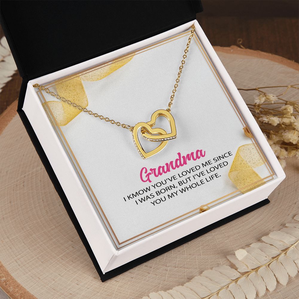 To My Grandma Necklace, Gift for Grandmother Necklace, Mothers Day Gift For Grandma Nana, Grandma Jewelry From Grandchildren GrandKids , Jewelry Box Gift For Grandma Grandmother12 Interlocking Hearts Necklace