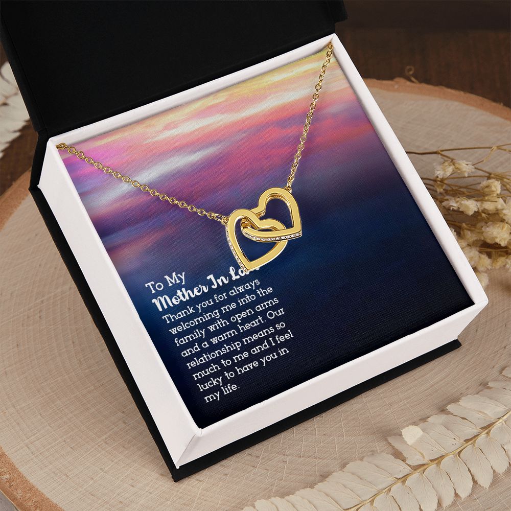 Mother in Law Necklace, Jewelry for Women, Future Mother in Law Gifts from Daughter in Law, Mother of Bride Gifts For Mother in Law, Birthday Gifts For Mother In Law From Daughter In Law13 Interlocking Hearts Necklace