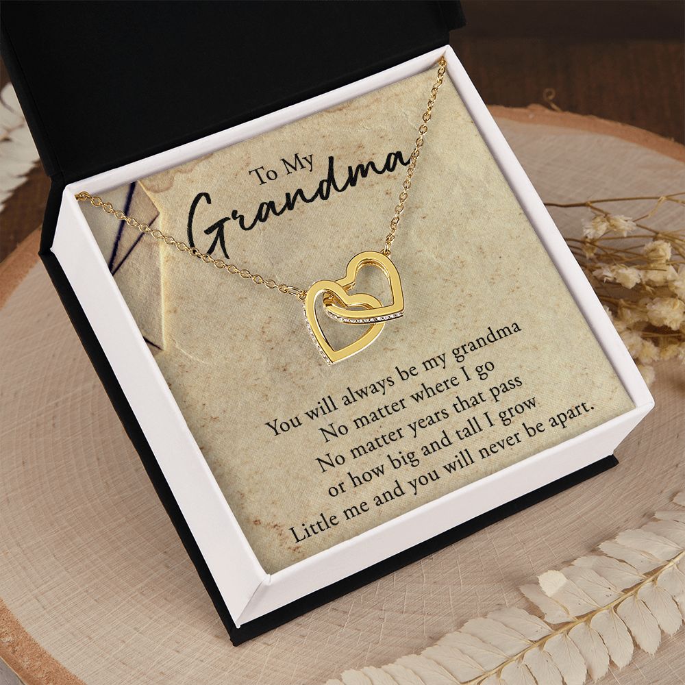 To My Grandma Necklace, Gift for Grandmother Necklace, Mothers Day Gift For Grandma Nana, Grandma Jewelry From Grandchildren GrandKids , Jewelry Box Gift For Grandma Grandmother5 Interlocking Hearts Necklace