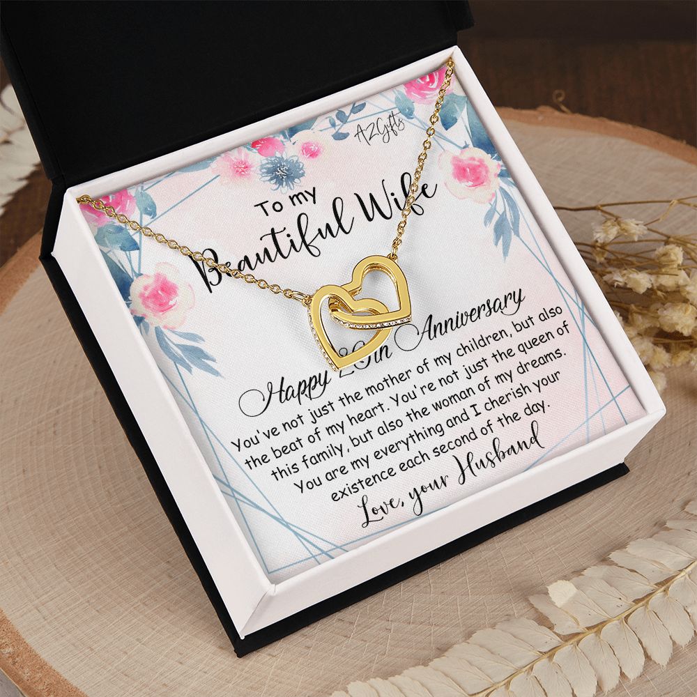 To My Beautiful Wife Necklace, Wedding Anniversary Jewelry For Women, Necklace For Wife from Husband, Gifts For Wife Birthday Gifts Necklace, Jewelry With Message Card In A Gift Box