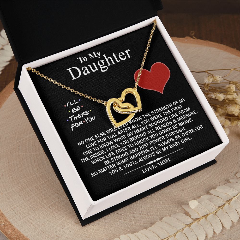 Mother Daughter Gift Ideas, To My Daughter Gift Necklace from Mom, Jewelry Pendant Present for Daughter, Birthday Christmas Gift Graduation Gifts for Daughters, Mother and Daughter Necklace 2138 Interlocking Hearts Necklace