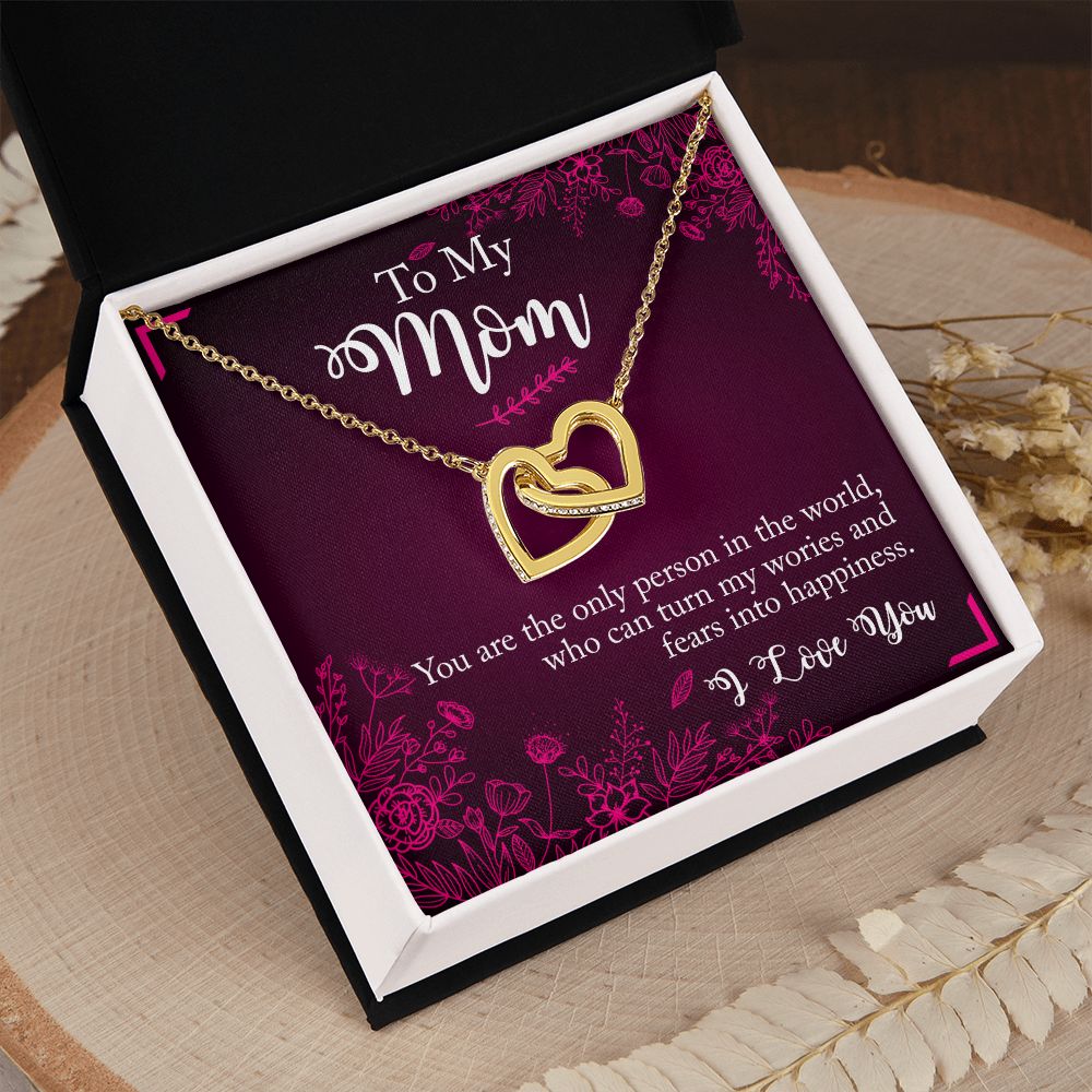 To My Mom Necklace Pendant Gift From Daughter Necklace You Are The Only Person Gift For To Mom Happy Mother's Day Mother In Law Gift On Birthday Anniversary Gift 30821 Interlocking Hearts Necklace