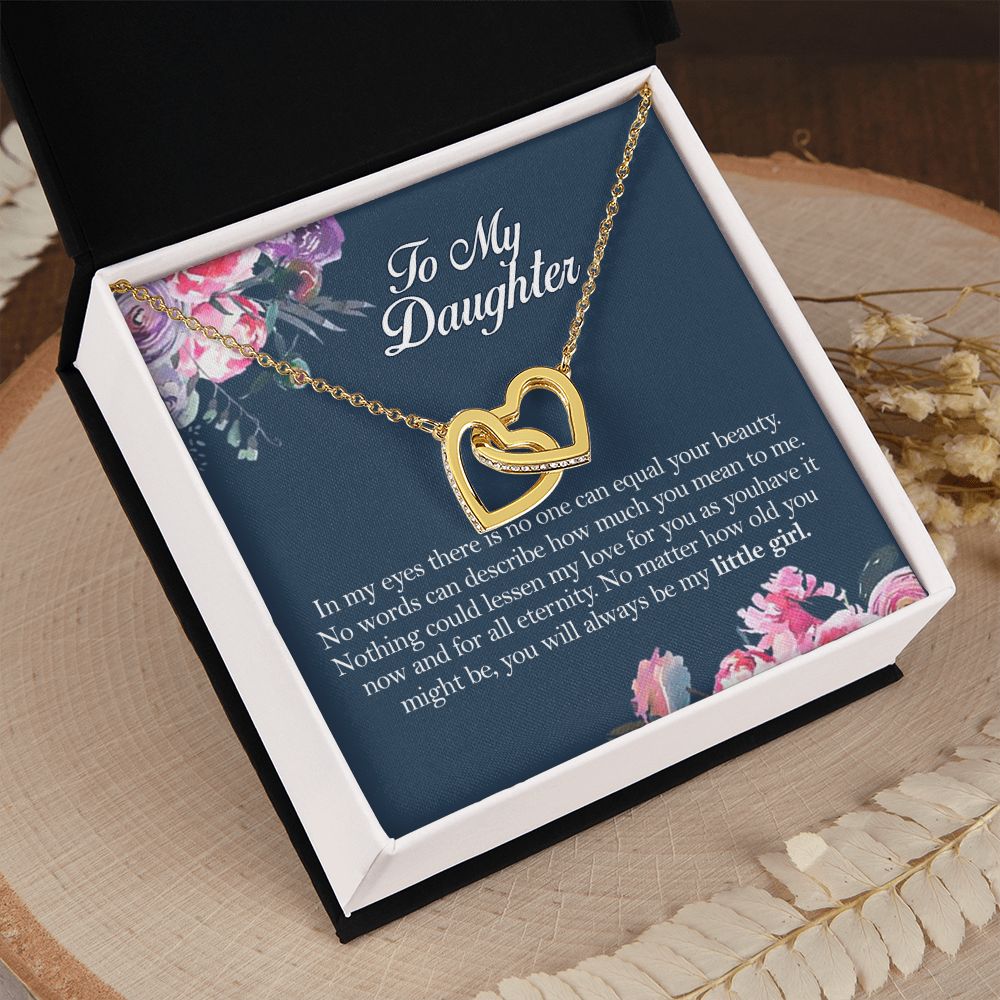 Mother Daughter Gift Ideas, To My Daughter Gift Necklace from Mom, Jewelry Pendant Present for Daughter, Birthday Christmas Gift Graduation Gifts for Daughters, Mother and Daughter Necklace 2139 Interlocking Hearts Necklace