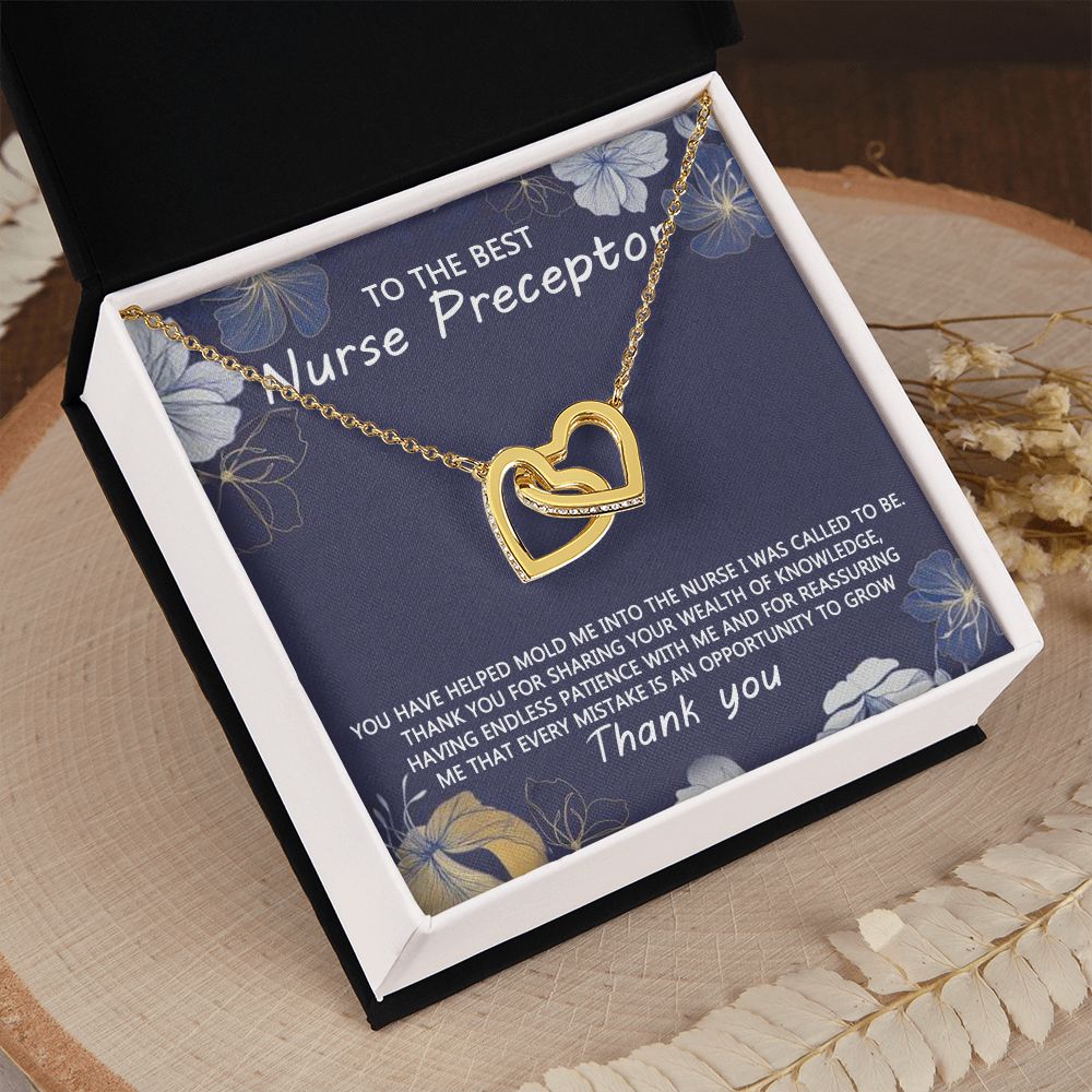 Congratulations Jewelry Necklace, Nurse Preceptor Gift, nurse preceptor Jewelry thank you Card Necklace To The Best Nurse Preceptor Necklace On Graduation Gift Necklace Graduation Gift for Her Interlocking Hearts Necklace