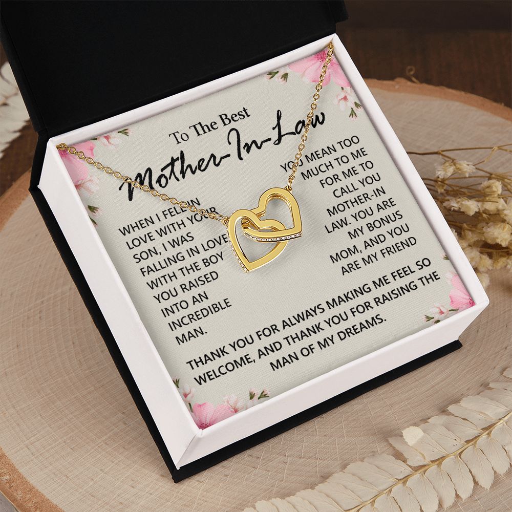 Mother in Law Necklace, Jewelry for Women, Future Mother in Law Gifts from Daughter in Law, Mother of Bride Gifts For Mother in Law, Birthday Gifts For Mother In Law From Daughter In Law12 Interlocking Hearts Necklace