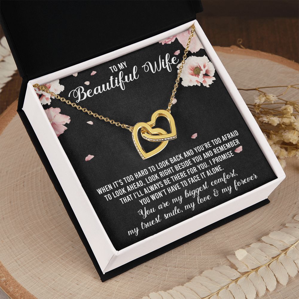 To My Beautiful Wife Necklace, Wedding Anniversary Jewelry For Women, Necklace For Wife from Husband, Gifts For Wife Birthday Gifts Necklace, Jewelry With Message Card In A Gift Box