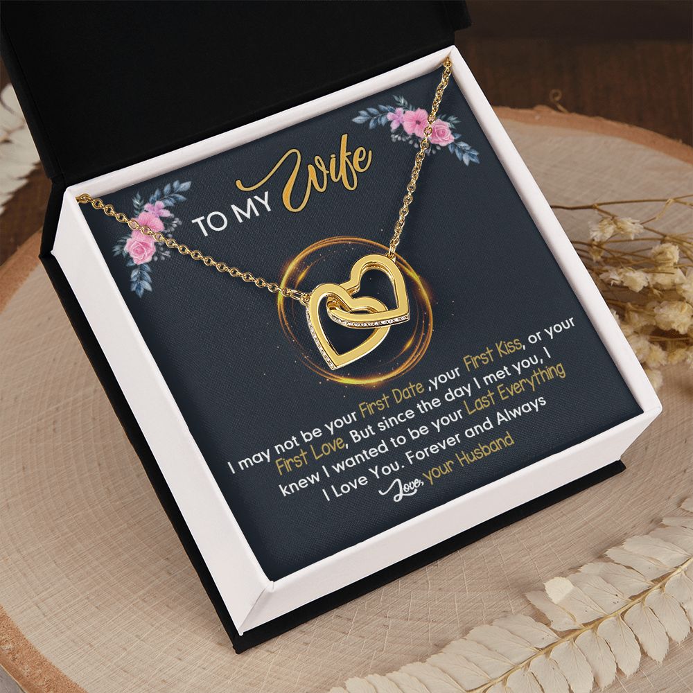 Birthday Gifts For Wife, Necklace Gifts For Wife From Husband, To My Wife Jewelry For Women , To My Wife Necklace  from Husband Wedding Anniversary Present For Wife, Beautiful Wife Jewelry Christmas24 Interlocking Hearts Necklace