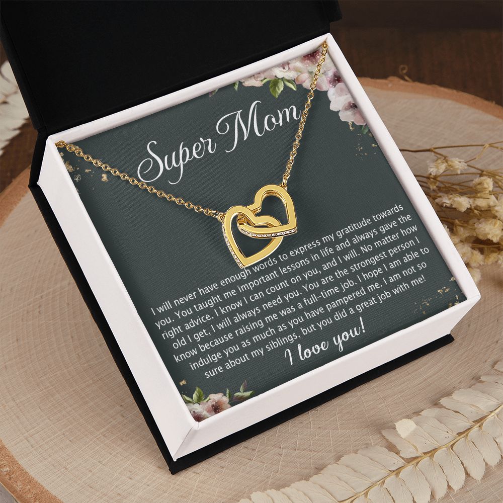 To My Mom Necklace Pendant Gift From Daughter Your Faith Lets Us Know With Message Card Gift For Mom Interlocking Hearts Necklace