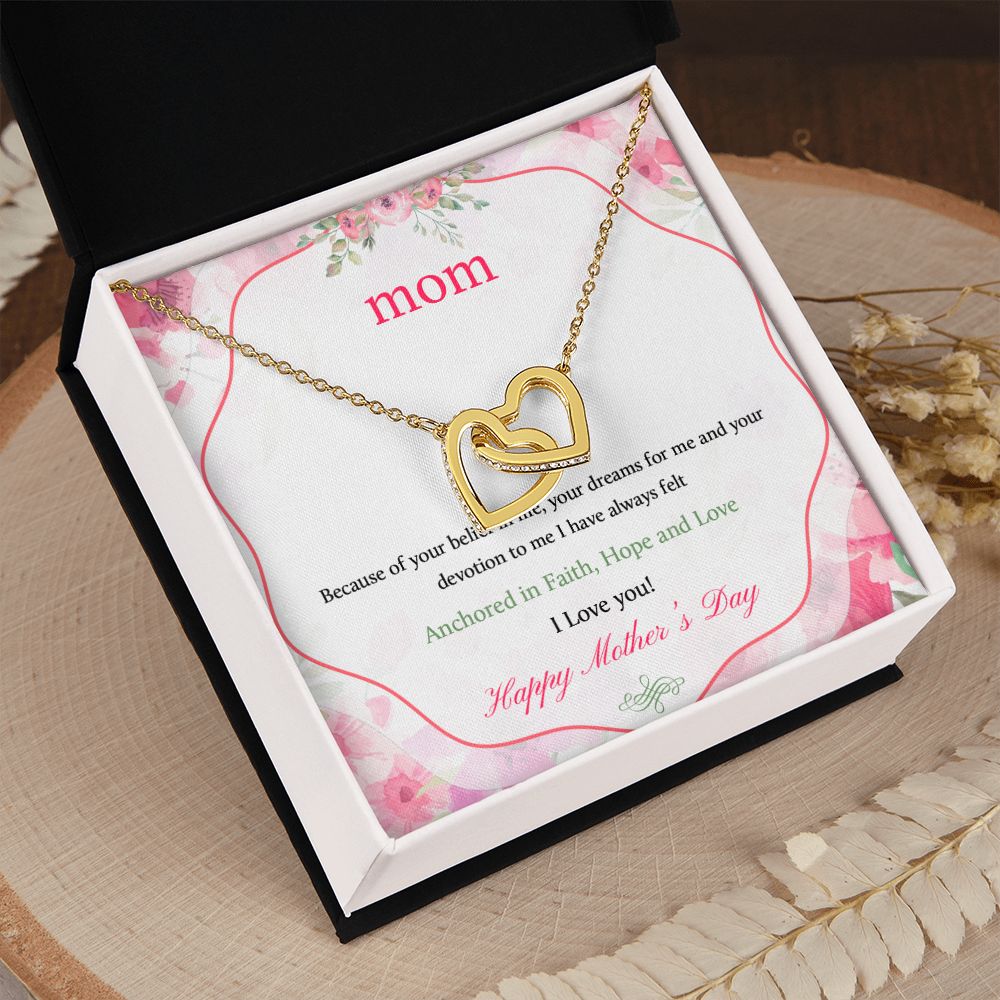 Mom Necklace Gifts for Mom from Daughter to Mom Gifts for Mothers Day from Daughter, To My Mom Necklace from Daughter to Mom Birthday Gifts Necklace with Message Card and Gift Box12 Interlocking Hearts Necklace