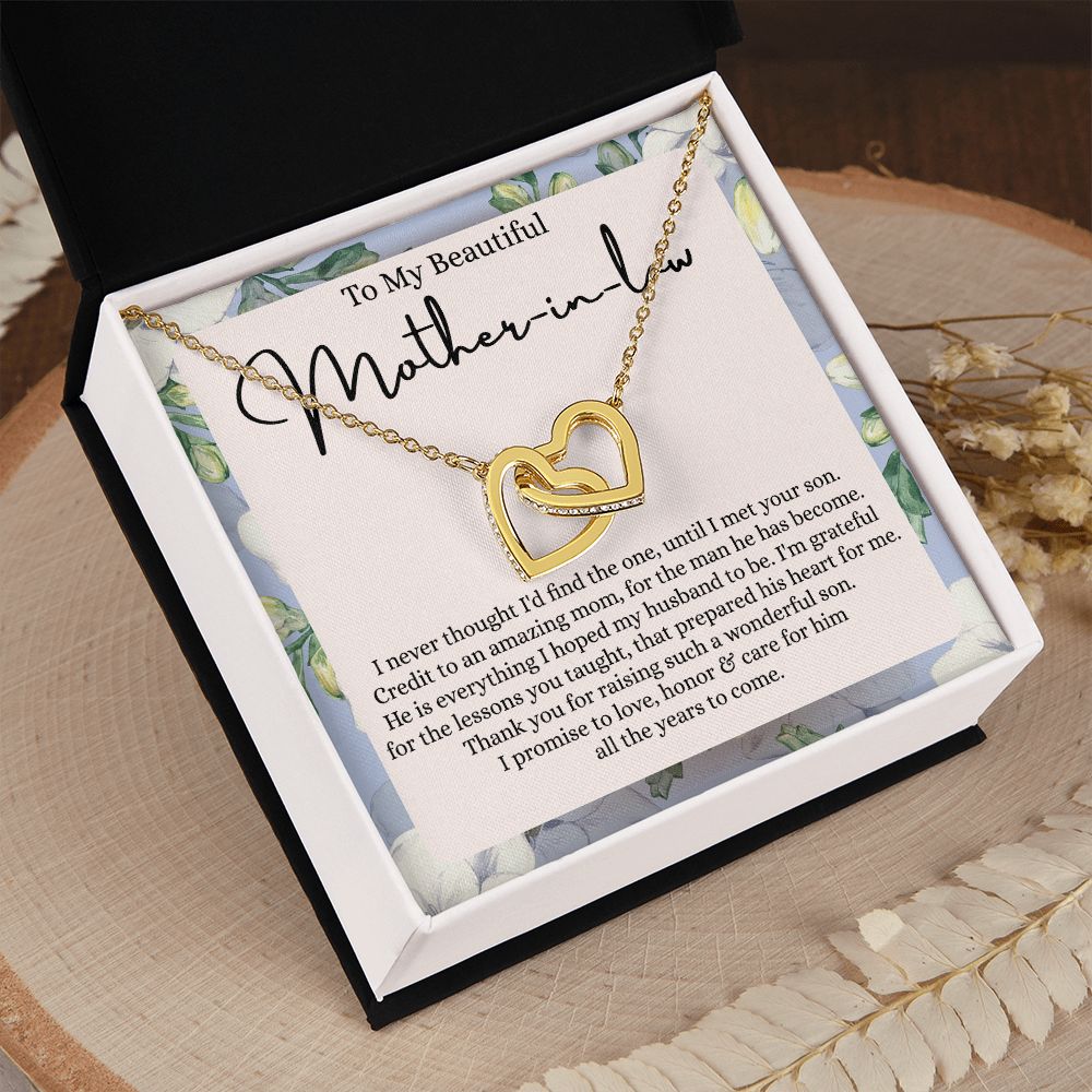 Mother in Law Necklace, Jewelry for Women, Future Mother in Law Gifts from Daughter in Law, Mother of Bride Gifts For Mother in Law, Birthday Gifts For Mother In Law From Daughter In Law Interlocking Hearts Necklace