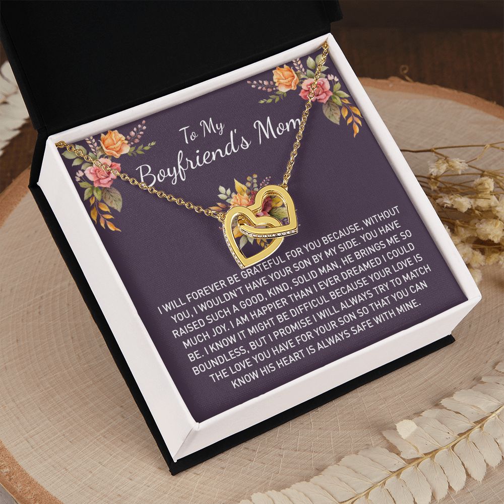 To My Boyfriends Mom Gift Necklace for Boyfriends Mom Gift Mother in Law Jewelry Gift Birthday Gift For Boyfriend's Mom Gift for Boyfriends Mom Gift for Boyfriend's Mom From Girlfriend Interlocking Hearts Necklace