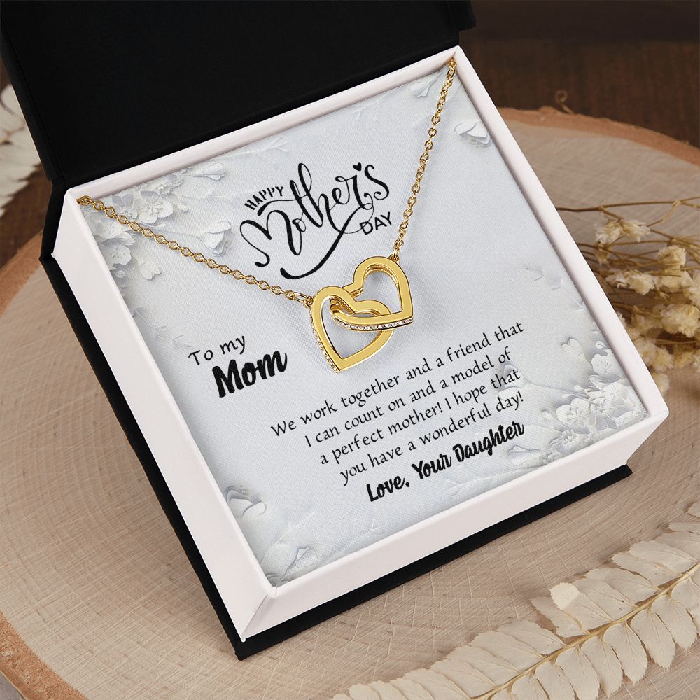 Mom Necklace Gifts for Mom from Daughter to Mom Gifts for Mothers Day from Daughter, To My Mom Necklace from Daughter to Mom Birthday Gifts Necklace with Message Card and Gift Box6 Interlocking Hearts Necklace