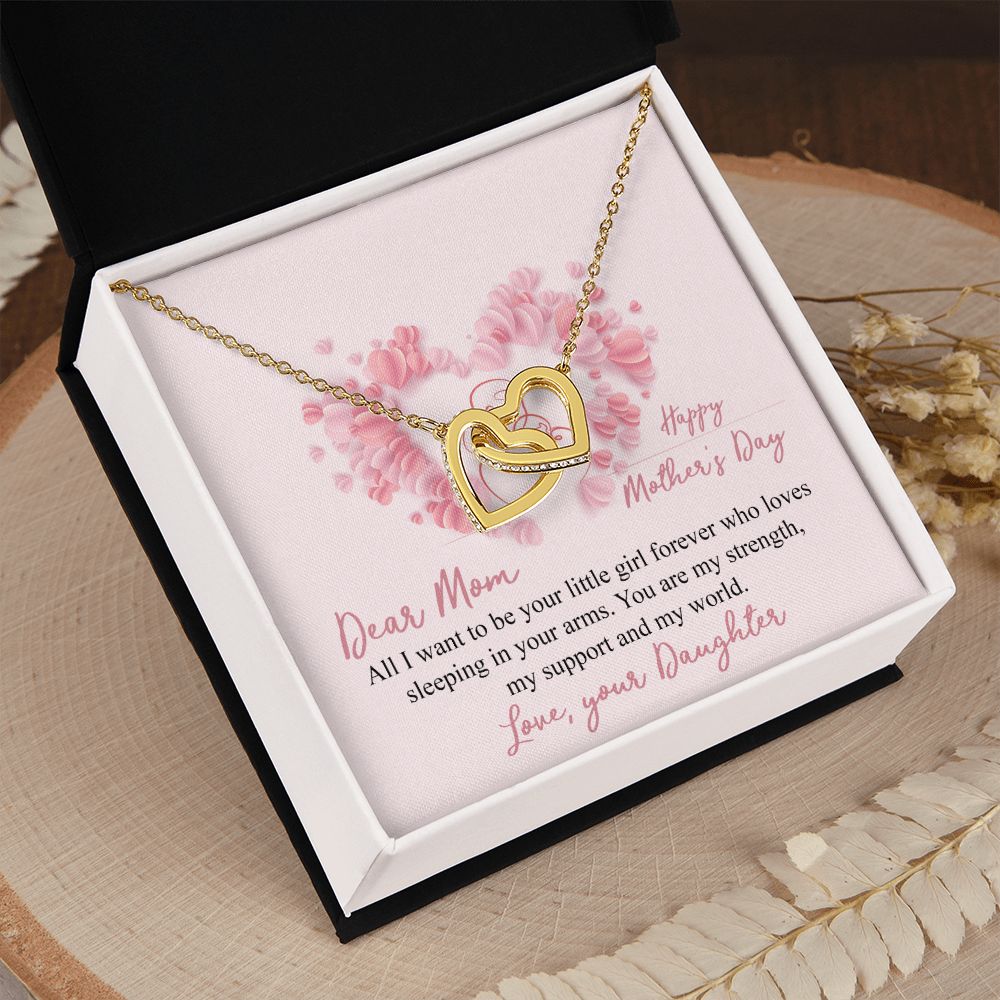Mom Necklace Gifts for Mom from Daughter to Mom Gifts for Mothers Day from Daughter, To My Mom Necklace from Daughter to Mom Birthday Gifts Necklace with Message Card and Gift Box25 Interlocking Hearts Necklace