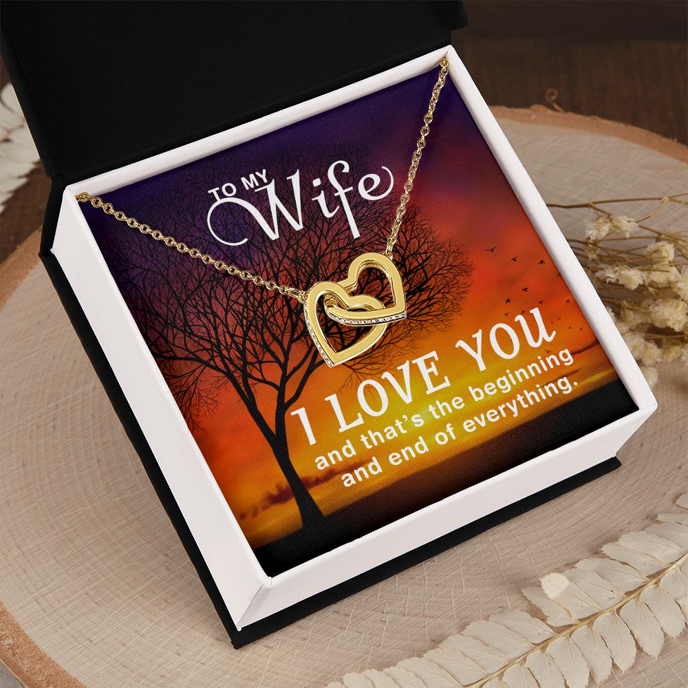 Birthday Gifts For Wife, Necklace Gifts For Wife From Husband, To My Wife Jewelry For Women , To My Wife Necklace  from Husband Wedding Anniversary Present For Wife, Beautiful Wife Jewelry Christmas14 Interlocking Hearts Necklace