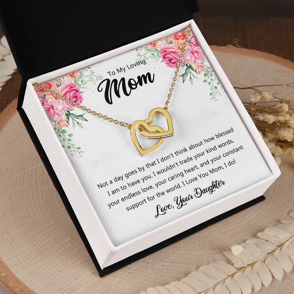 To My Mom Necklace, Gift For Mom, Mother's Day Gift from Daughter, Mom Jewelry Gift for Mothers Day, Birthday Gift for Mother, Moms Gift from Daughter Son, Necklace for Mom Mother 9 Interlocking Hearts Necklace