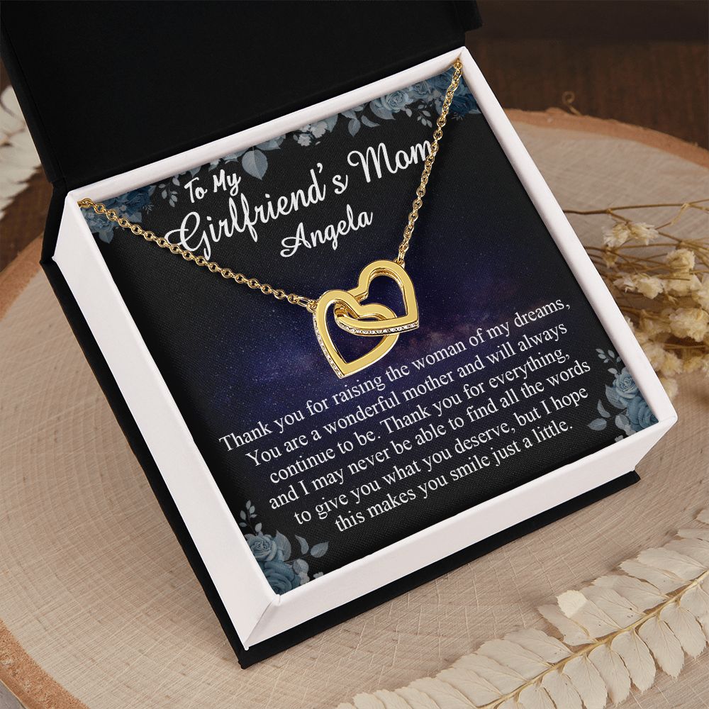 To My Girlfriends Mom Gift Mother's Day Gift for Girlfriend's Mom Necklace Gift Angela Interlocking Hearts Necklace