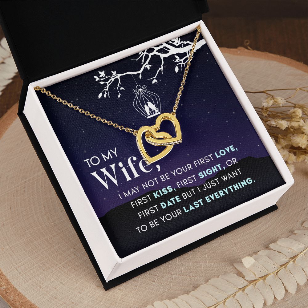 To My Wife Necklace from Husband, Personalized Necklace for Women, Luxury Necklace for Wife from Man Men, Wedding Anniversary Present For Wife, Beautiful Wife Jewelry Christmas Birthday Gift For Wife15 Interlocking Hearts Necklace