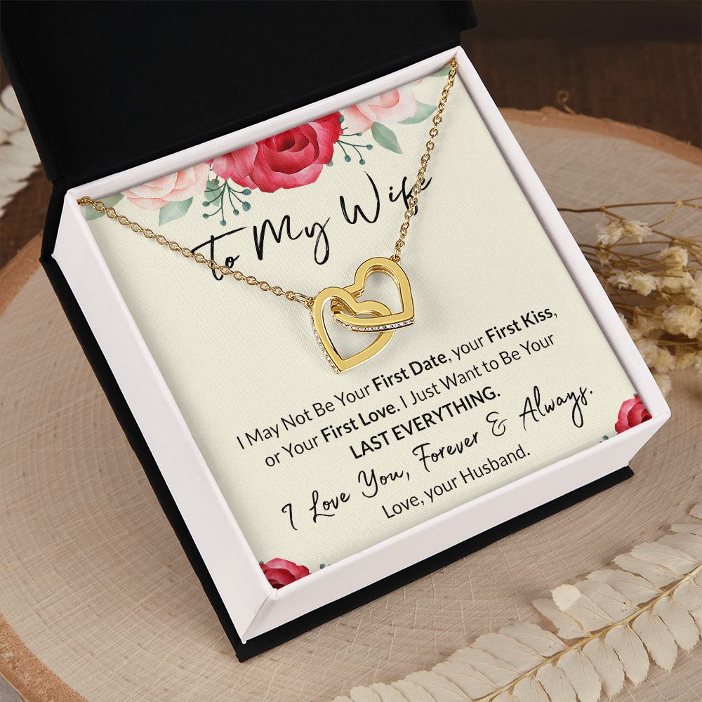 To My Wife Necklace from Husband, Personalized Necklace for Women, Luxury Necklace for Wife from Man Men, Wedding Anniversary Present For Wife, Beautiful Wife Jewelry Christmas Birthday Gift For Wife18 Interlocking Hearts Necklace