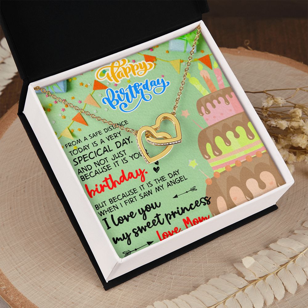 Mother Daughter Gift Ideas, To My Daughter Gift Necklace from Mom, Jewelry Pendant Present for Daughter, Birthday Christmas Gift Graduation Gifts for Daughters, Mother and Daughter Necklace 31 Interlocking Hearts Necklace