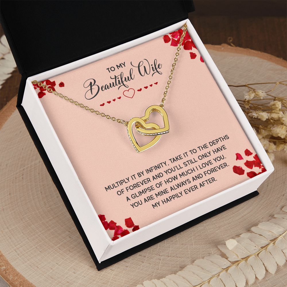 To My Beautiful Wife Necklace, Wedding Anniversary Jewelry For Women, Necklace For Wife from Husband, Gifts For Wife Birthday Gifts Necklace, Jewelry With Message Card In A Gift Box